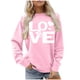 thumbnail image 2 of RKSTN Valentine Gifts Women's Valentine's Day Sweatshirts Plus Size Crewneck Heart Graphic Print Hoodless Sweatshirt Womens Casual Oversized Round Neck Loose Comfy Sweatshirt Fall Spring Clothes, 2 of 6