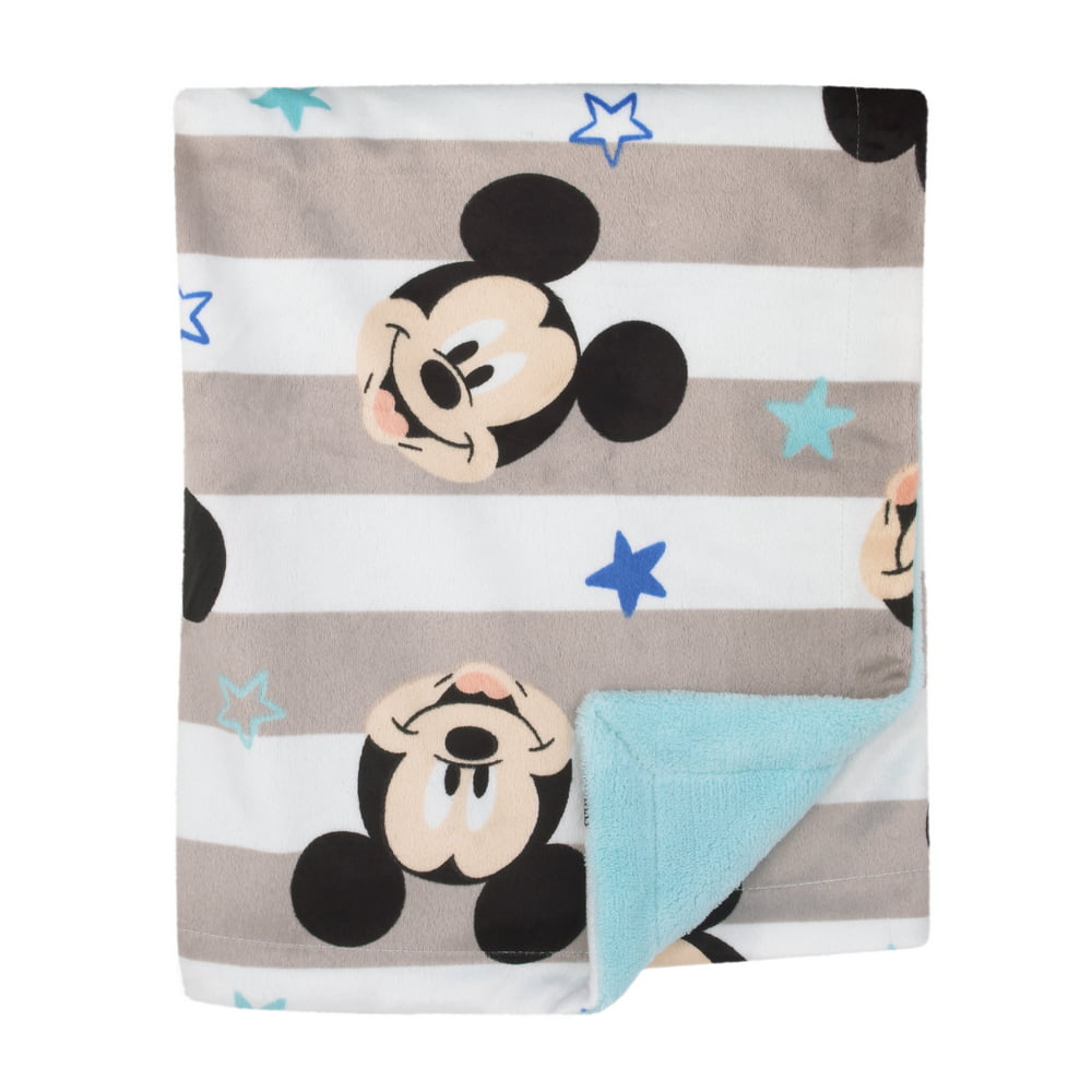 Disney Mickey Mouse Reversible Baby Blanket - Walmart.com - Walmart.com