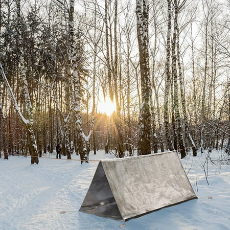 2-Person Thermal Reflective Mylar Emergency Survival Shelter Tent Blanket, Sleeping