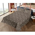 thumbnail image 4 of Ambesonne Gothic Fitted & Flat Sheet with Sham 3 Pcs Set, Retro Rococo Skull Pattern, Twin XL, Pale Grey Umber, 4 of 5