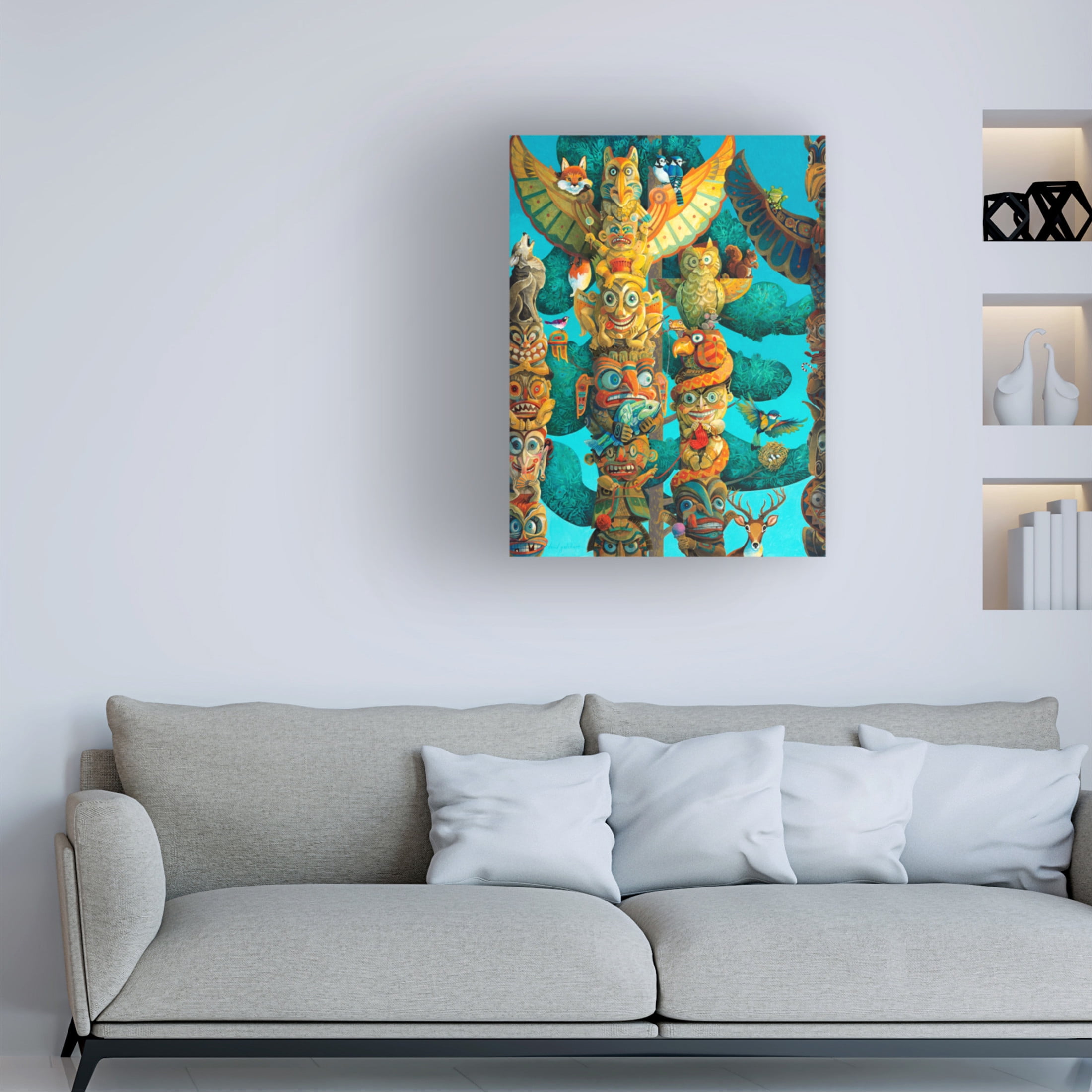 Canvas Wall Art - David Galchutt 'Whimsy Poles' Wall Art for Living Room, Bedroom, or Office Décor by Trademark Fine Art - 14 x 19 Inches