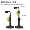 thumbnail image 4 of TFixol Desktop Cell Phone Stand Holder Clamp Tablet Stand Adjustable Height Portable Stable Round Base for Watching Online Classes Video Photo Shooting Live Streaming Black, 4 of 7