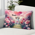 thumbnail image 2 of Hello Valentine’s Day Manx Flower Crown Romantic Pink Floral Pillowcase Double Sided Cat Lover Kitten Owner Gifts Pillow Case Covers - 00031, 2 of 3