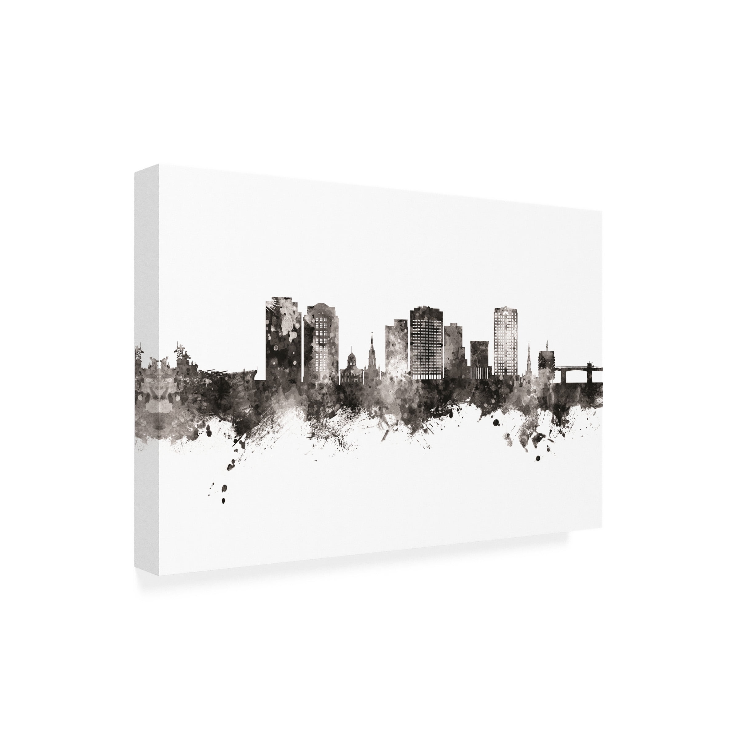 Michael Tompsett 'Norfolk Virginia Skyline BW' Canvas Art