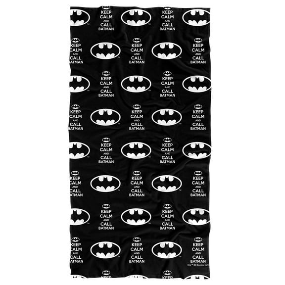 Batman Keep Calm and Call Pattern Officially Licensed Beach Towel 30' X 60'