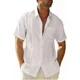 thumbnail image 1 of Camisa Strech Cuello Mao Lino Hombre Casual Manga Corto Slim, 1 of 2