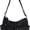 Black, variant on Sunyuer Washed Denim Crossbody Bag for Women, Large Capacity Multi Pocket Casual Shoulder Handbag, Vintage Adjustable Strap Messenger Purse, Trendy Daily Hobo Bag
