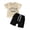 Apricot, variant on Elippeo Toddler Boys Summer 2PCS Outfit Sets 6 12 18 24 Months 3 Years Short Sleeve O Neck Letter Print T-shirt + Drawstring Shorts