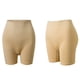 thumbnail image 4 of Pantalones cortos lisos con costuras para mujer: braguitas lisas de cintura alta para llevar debajo de vestidos o leggings, para uso diario informal, con tejido de poliéster elástico., 4 of 4