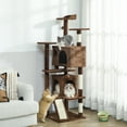 thumbnail image 2 of PawHut 54" Cat Tree Tower with Scratching Posts, Cat Condos, Light Brown, 2 of 10