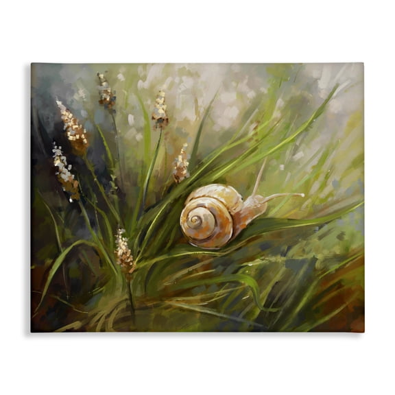 Stupell Industries Farmhouse Snail on Greenery Canvas Art, 20 x 16, by Ziwei Li