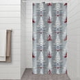 thumbnail image 2 of Light Blue Christmas Tree Pattern Shower Curtain 36"x72" ,Bathroom Decorative Shower Curtains Set with 12 Hooks,Modern Waterproof Washable Shower Curtain, 2 of 6