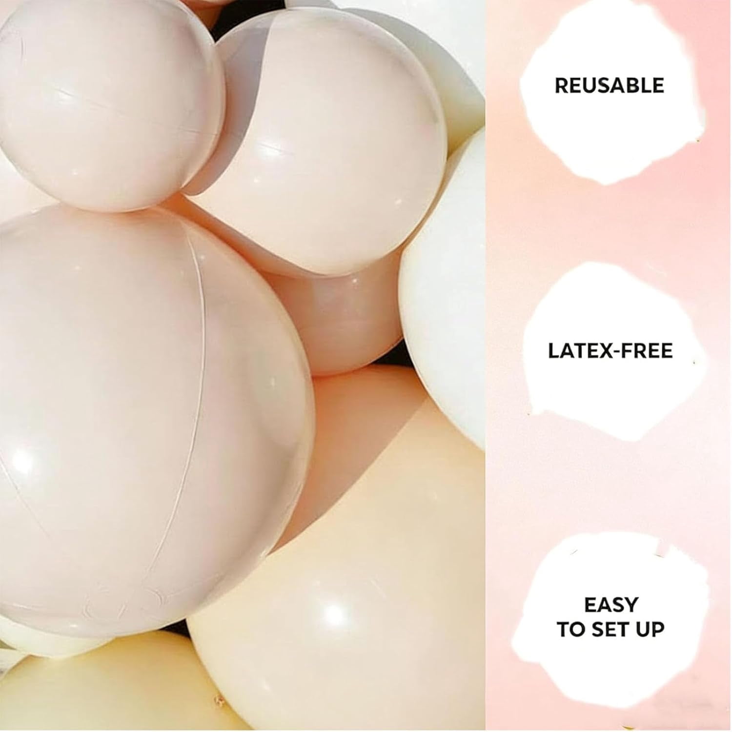 Reusable Inflatable Balloon Garland Arch Kit, Latex-Free PVC Balloon Garland, Air-Filled Party Decoration for Birthdays, Weddings, Baby Showers & Events, Easy Setup (Purple*5)