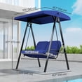 thumbnail image 3 of Outsunny 2 Seater Outdoor Swing Chair Porch Swing Bench with Canopy, Blue, 3 of 10