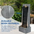 thumbnail image 6 of MAGIC UNION Water Fountain Outdoor Garden - Indoor Modern Water Fountain Freestanding Fountains, 49.6" H Contemporary Curves Garden Fountain with LED Lights, Pump and Natural Stones for Garden, Patio, 6 of 7