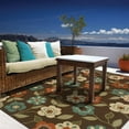thumbnail image 4 of 6' X 9' Brown Floral Stain Resistant Indoor Outdoor Area Rug, 4 of 6
