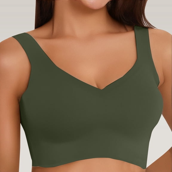 MVRLSH Jelly Bras For Women Ice Gather Sports Bra Running Vest Yoga Large Size Blended Fabric Comfort Support Green S-Xxl