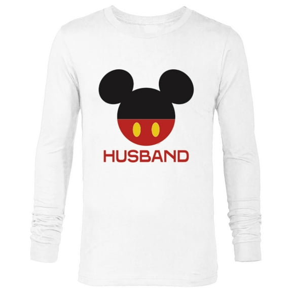 Disney Mickey Mouse Red Shorts Icon Husband Family- Long Sleeve T-Shirt for Men - Customized-White