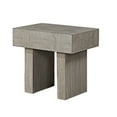 thumbnail image 3 of Lezy Side End Table- 22 Inch- Gray Oak Wood Top- Double Pedestal Base, 3 of 6