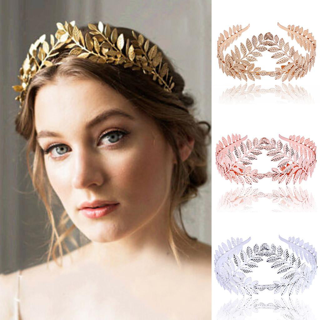Popular Women Crystal Flower Hair Hoop Bridal Feather Hair Band Tiara Headwear