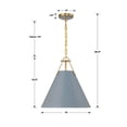 thumbnail image 4 of Crystorama Xavier 3 Light Vibrant Gold and Blue Pendant - 16"W x 16.5"H x 16"D, 4 of 13
