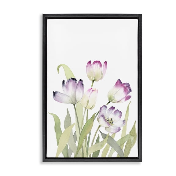 Stupell Industries French Country Fresh Garden Tulips Black Floating Frame Canvas Art, 17 x 25, by Lanie Loreth