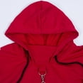 thumbnail image 3 of ITFABS Sweat à Capuche Gothique Punk pour Femmes Manches Longues Court avec Chaînes, 3 of 4