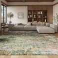 thumbnail image 4 of SAFAVIEH Madison Kebo Abstract Area Rug, Green/Turquoise, 9' x 12' - Large - Modern Design, Green & Turquoise, Ideal for Living Room, Bedroom, Dining Space, 4 of 17