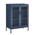 thumbnail image 1 of SONGMICS Metal Storage Cabinet with Mesh Doors, Multipurpose Storage Rack, 3-Tier Office Cabinet, Max. Load Capacity 55 lb per Tier, Midnight Blue UOMC002Q03, 1 of 9