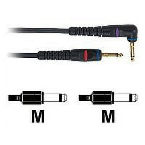 D'Addario 10 feet MN 1/4 inch Right Angle Instrument Cable