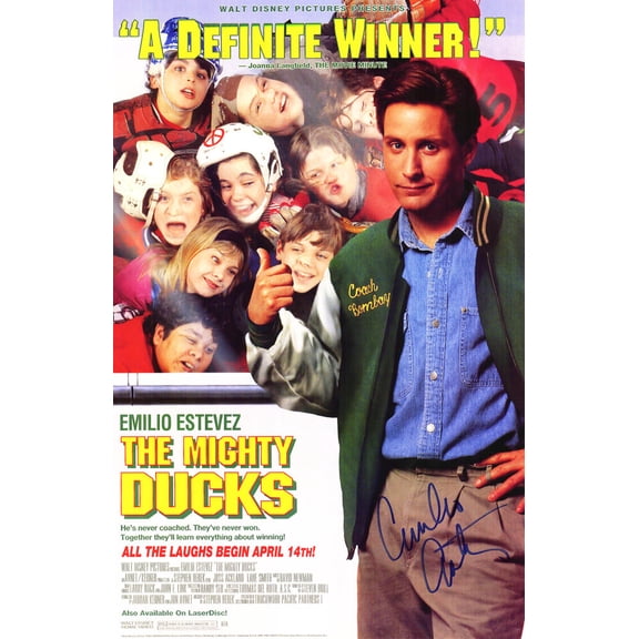 Emilio Estevez Signed Mighty Ducks 11x17 Movie Poster