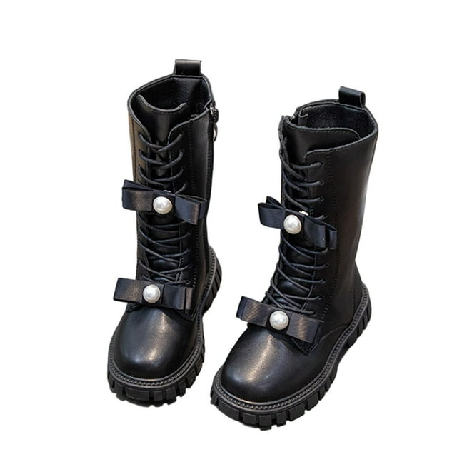 Bottes Chaudes Noires pour Filles avec Semelle Robuste, Fermeture Éclair pour un Usage Quotidien et Amusant, Design d'Hiver, avec Doublure Douce et Semelle Robuste
