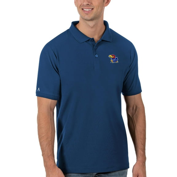 Men's Antigua Royal Kansas Jayhawks Legacy Pique Polo