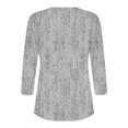 thumbnail image 3 of Blusas para las Mujeres Casual, 3/4 Manga Floral Estampado Camiseta de Moda Top Hecho de Poliéster Transpirable Suave para el Uso Diario de Primavera Otoño, Tops de Blusa para las Mujeres, 3 of 8