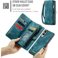 thumbnail image 3 of Funda tipo cartera para Samsung Galaxy S25 Edge, con cremallera, tarjetero, correa para la muñeca, funda protectora trasera magnética desmontable a prueba de golpes para Galaxy S25 Edge., 3 of 9