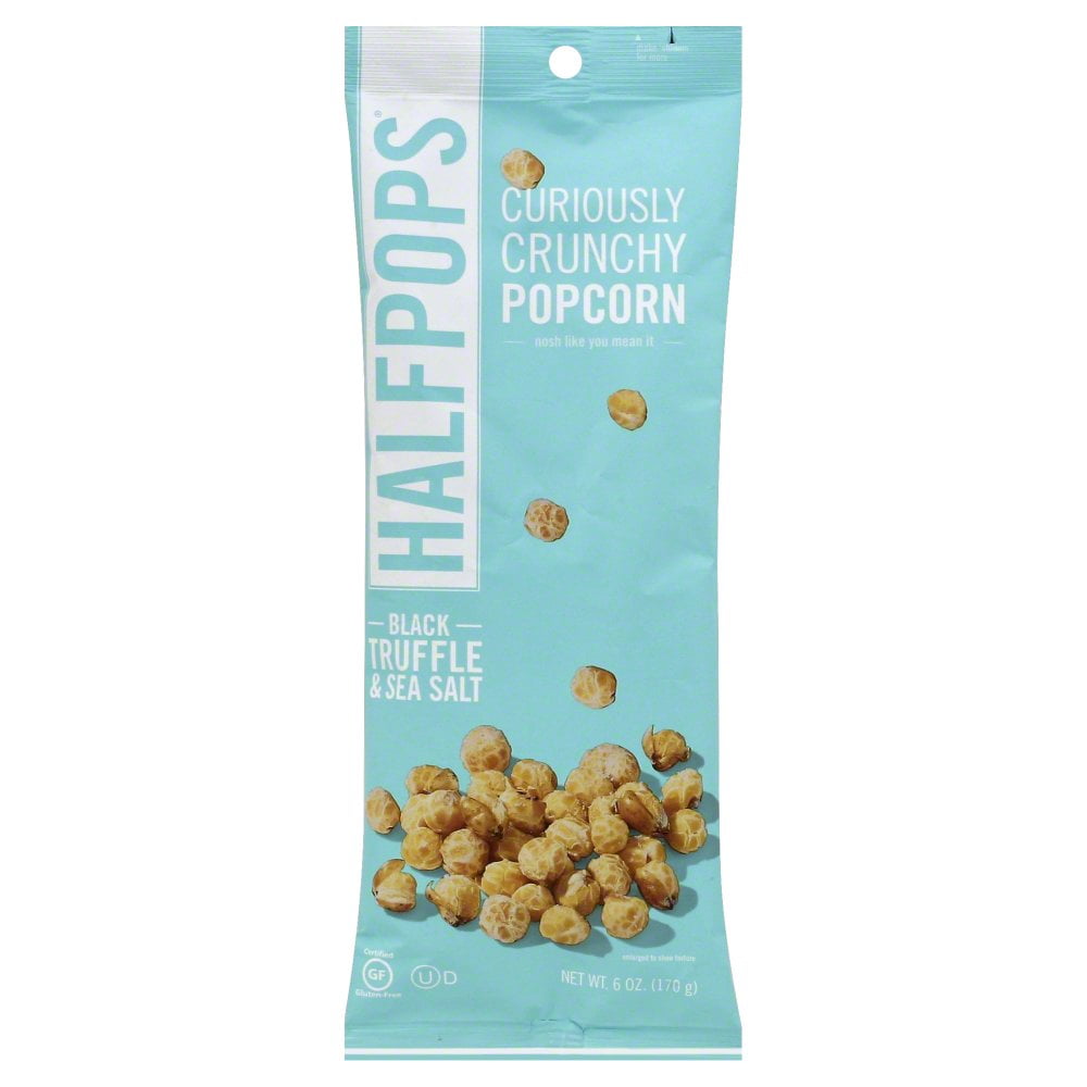 Half Pops Curiously Crunchy Popcorn, Black Truffle & Sea Salt, 6 Oz
