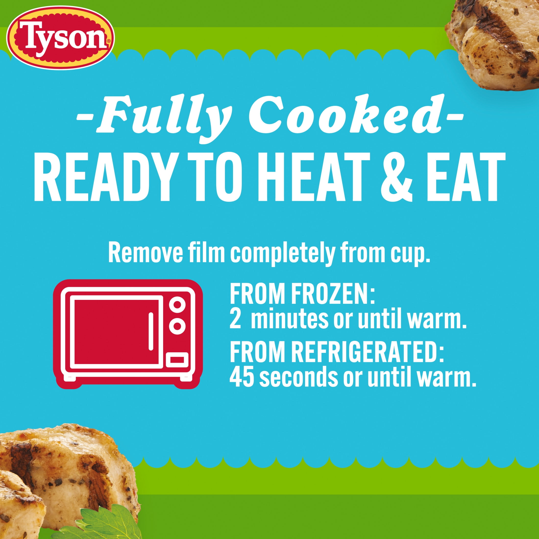 Tyson Garlic & Herb Seasoned Chicken Bites Cup, 5.2 oz (Frozen, Fully Cooked)