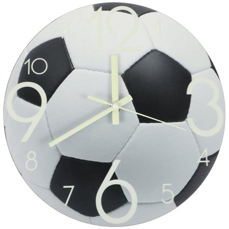 PAMINGONO Football Wall Clock Round Acrylic Silent Operation Home Clock Decor 1Pack for Fan Gear