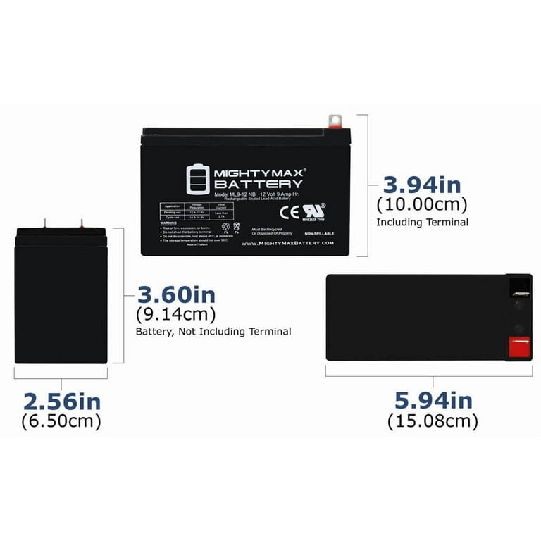 Mighty Max Battery, 12V 9AH Sealed Lead Acid Replacement for