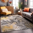 thumbnail image 5 of World Rug Gallery Edinburgh Floral Leaves Area Rug - Yellow 7'10"x10', 5 of 10