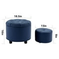 thumbnail image 5 of Upholstered Fabric Button Tufted Round Foot Rest Ottoman with Storage for Living Room (Set of 2), 5 of 6