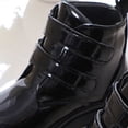 thumbnail image 5 of Girls Cute Ankle Boots PU Leather Buckle Closure Dress Booties Trendy Simple Design Low Heel Soft Sole Shoes Black 1 Big Kids, 5 of 7