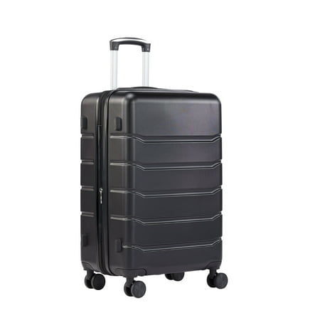 ZUNMOS 20" Carry on Luggage Hardside Suitcase with Spinner Wheels and TSA Lock, Lightweight, Black