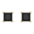 thumbnail image 3 of Clara Pucci 0.5Ct Natural Onyx Princess Cut VVS1 Screw Back Stud 18k Solid hypoallergenic Gold Designer Earrings For July, 3 of 7