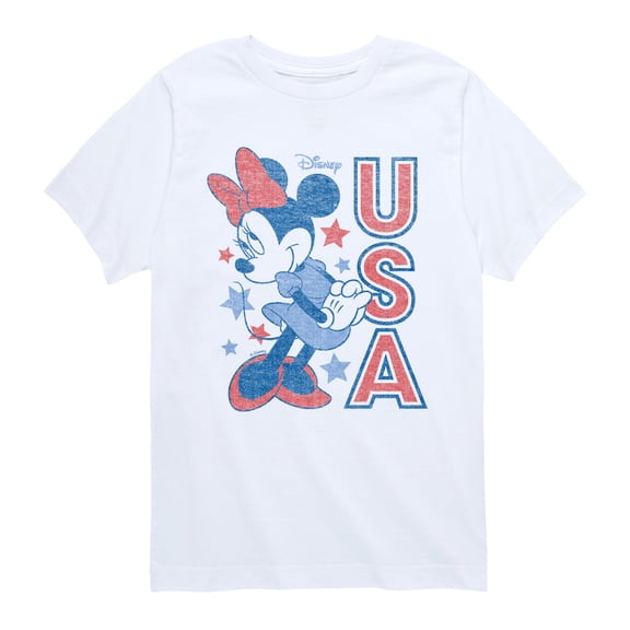 Disney - Minnie Usa  - Youth Boys Short Sleeve Graphic T-Shirt
