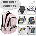 thumbnail image 6 of FUIALDOLG Pink Cat Paw 17" School Bag, Durable Lightweight Multi Pocket Backpack for Elementary and High School Travel, 6 of 6