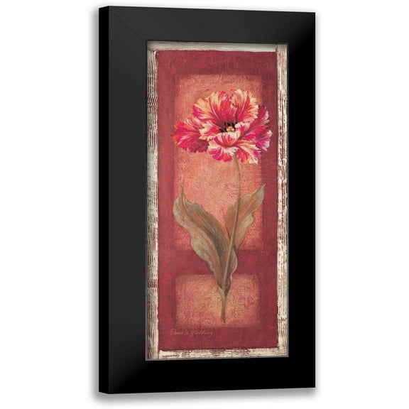 Gladding, Pamela 8x14 Black Modern Framed Museum Art Print Titled - Red Door Tulip