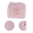 thumbnail image 4 of Unique Bargains 1 Pc Letter l Pattern Makeup Bag for Travel Pink Corduroy, 4 of 6