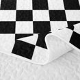 thumbnail image 5 of Manfei Vintage Grid Twin Quilt Set,Modern Checkered Twin Coverlet Set,Black White,2 Pieces,1 Bedspread and 1 Pillowcase, 5 of 7
