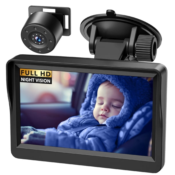 Cámara de coche para bebés NewHail HD de 4,3 pulgadas con visión nocturna infrarroja